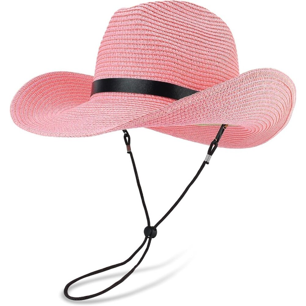 SHAPEABLE Floppy Sun Hat Wide Birm Fedora Panama Hat for Men & Women-Pink